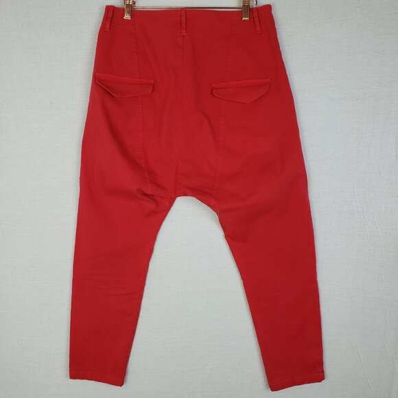 Nili Lotan Paris Dropped Crotch Pants in Red size 4 Slouchy Harem Minimalist - Picture 7 of 14